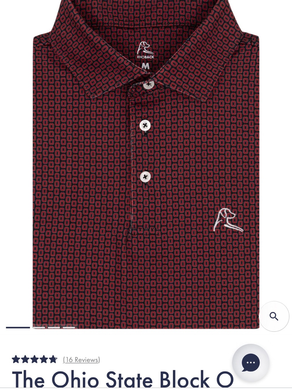 New with Tags! Rhoback Men’s Ohio State Block O Performance Polo